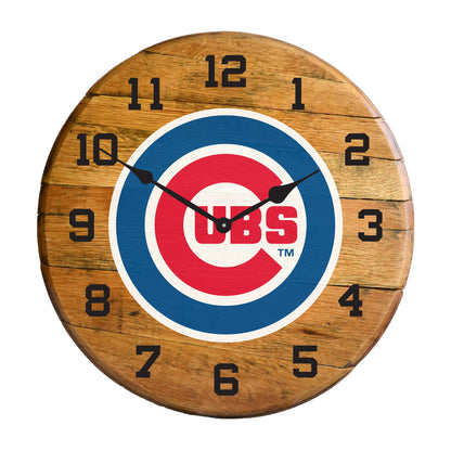 Chicago Cubs whiskey barrel wall clock