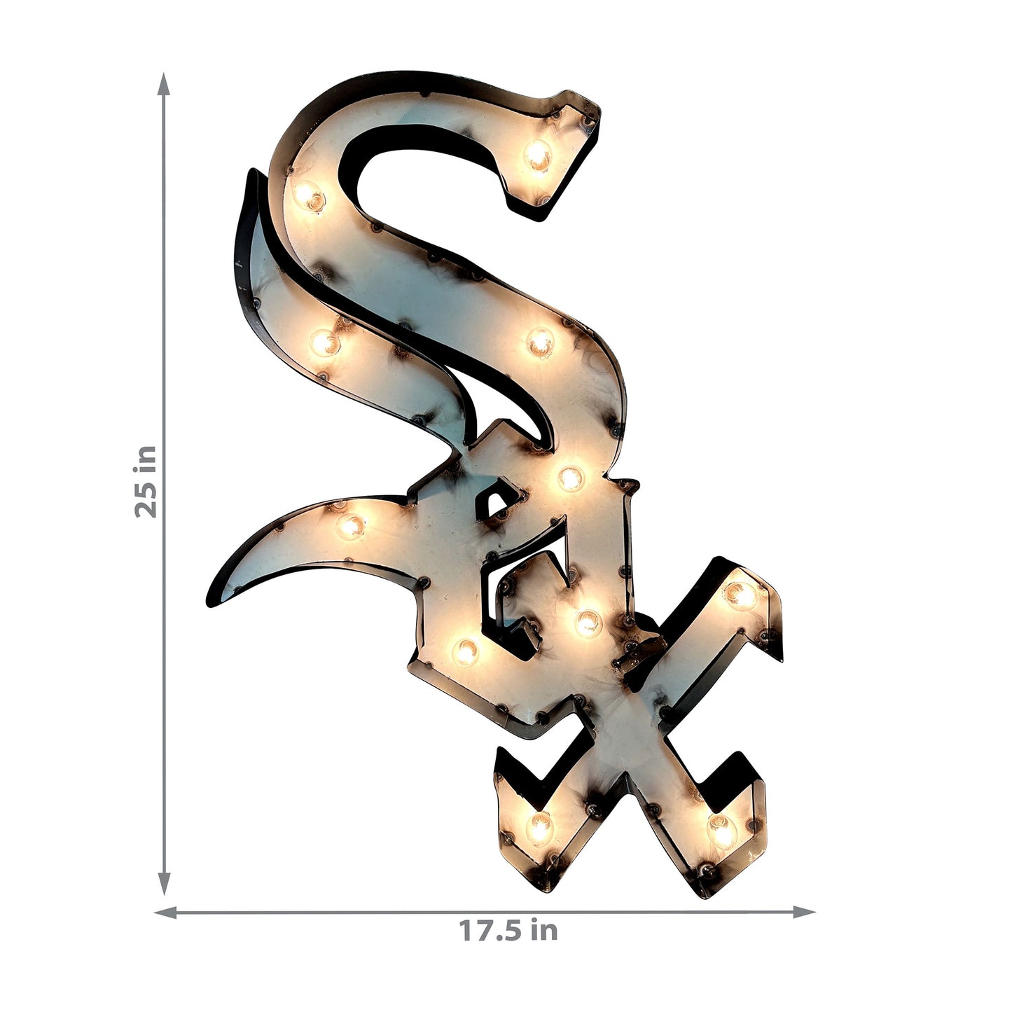 Chicago White Sox logo lighted metal retro sign
