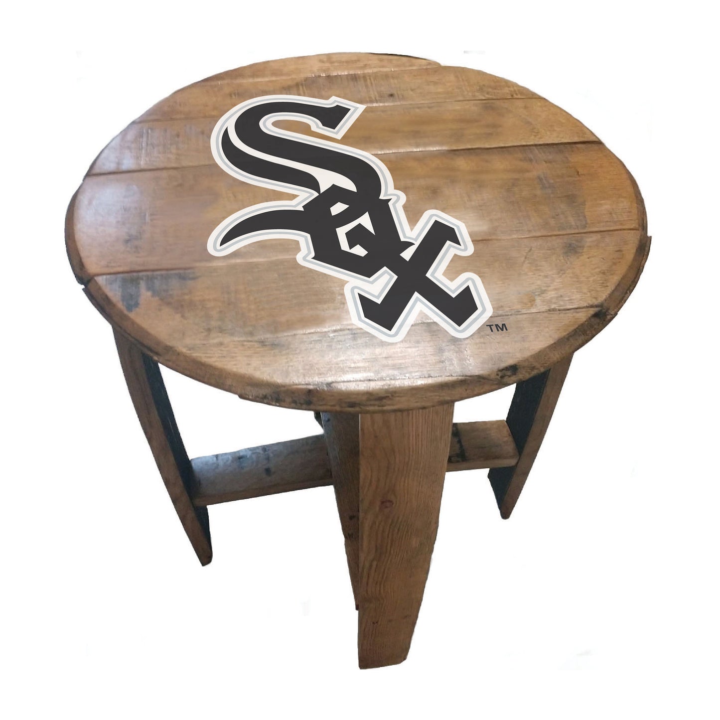 Chicago White Sox whiskey barrel end table