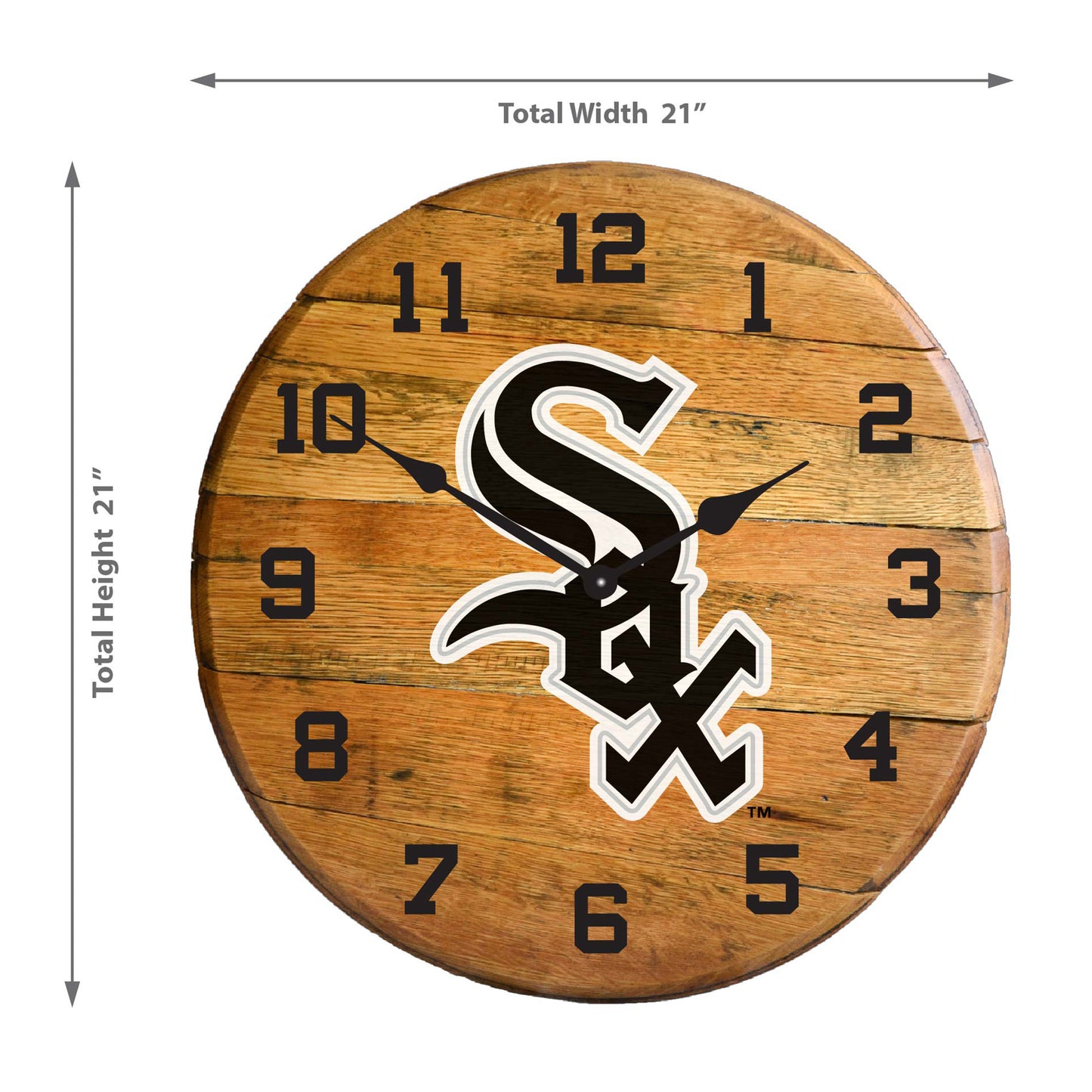 Chicago White Sox whiskey barrel wall clock dimensions