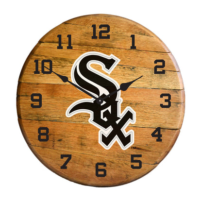 Chicago White Sox whiskey barrel wall clock