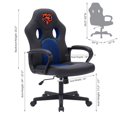 Chicago Bears Office Gamer Chair Dimensions