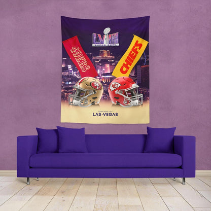 49ers vs Chiefs Super Bowl banner 50 x 60 wall hanging lifestyle