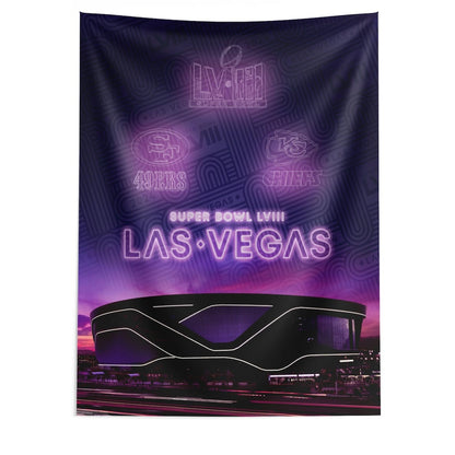 49ers vs Chiefs Super Bowl neon 50 x 60 wall hanging