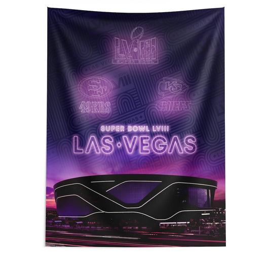 49ers vs Chiefs Super Bowl neon 50 x 60 wall hanging