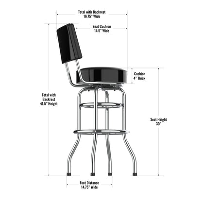 Cincinnati Bengals Chrome Barstool dimensions