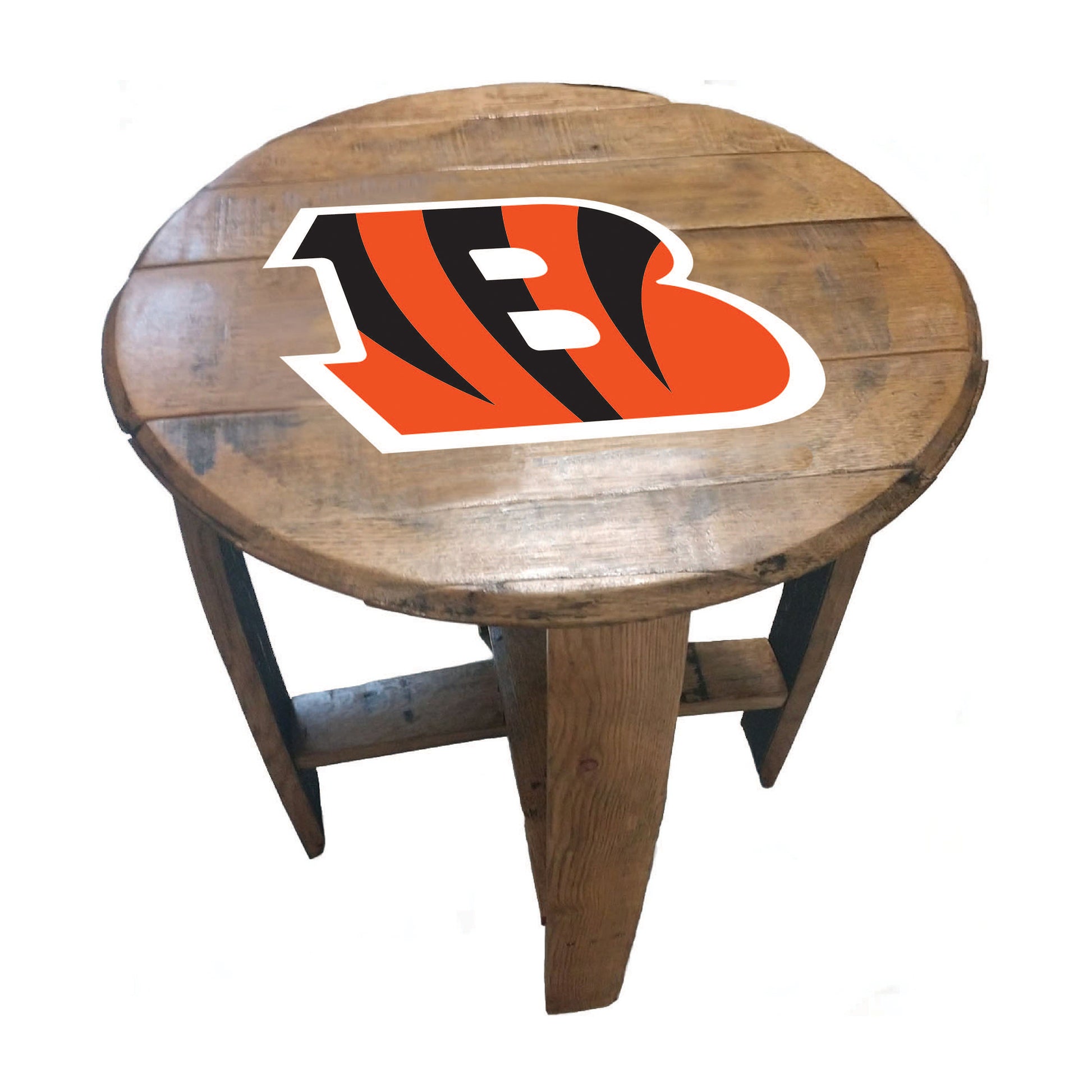 Cincinnati Bengals whiskey barrel end table