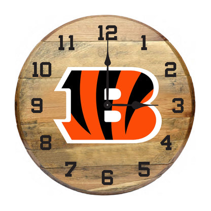 Cincinnati Bengals whiskey barrel wall clock
