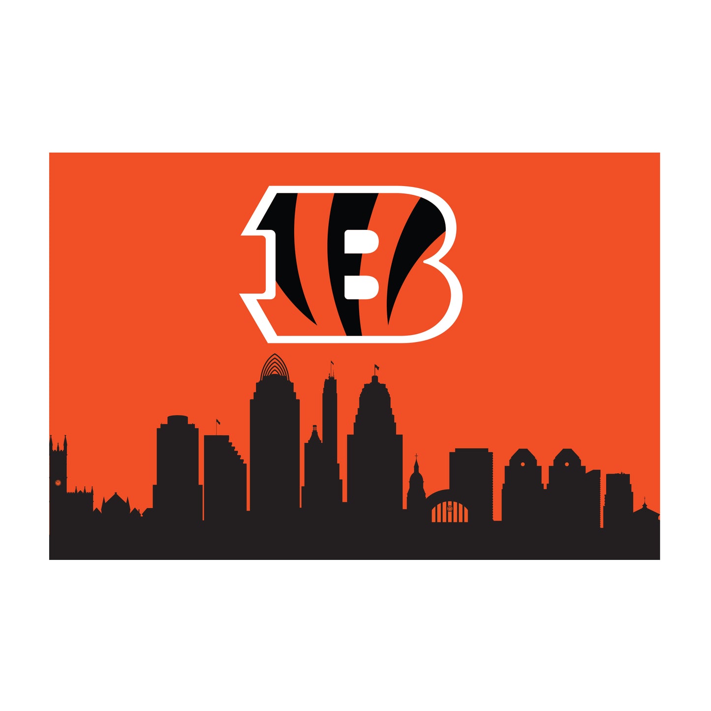 Cincinnati Bengals washable cityscape rug