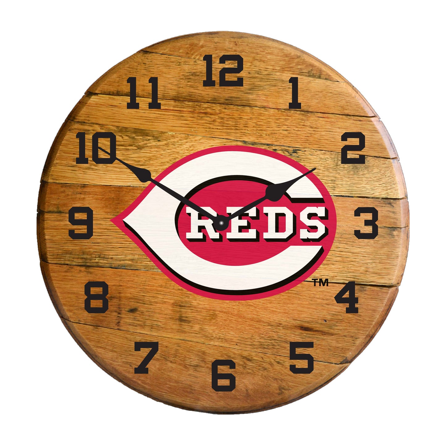 Cincinnati Reds whiskey barrel wall clock