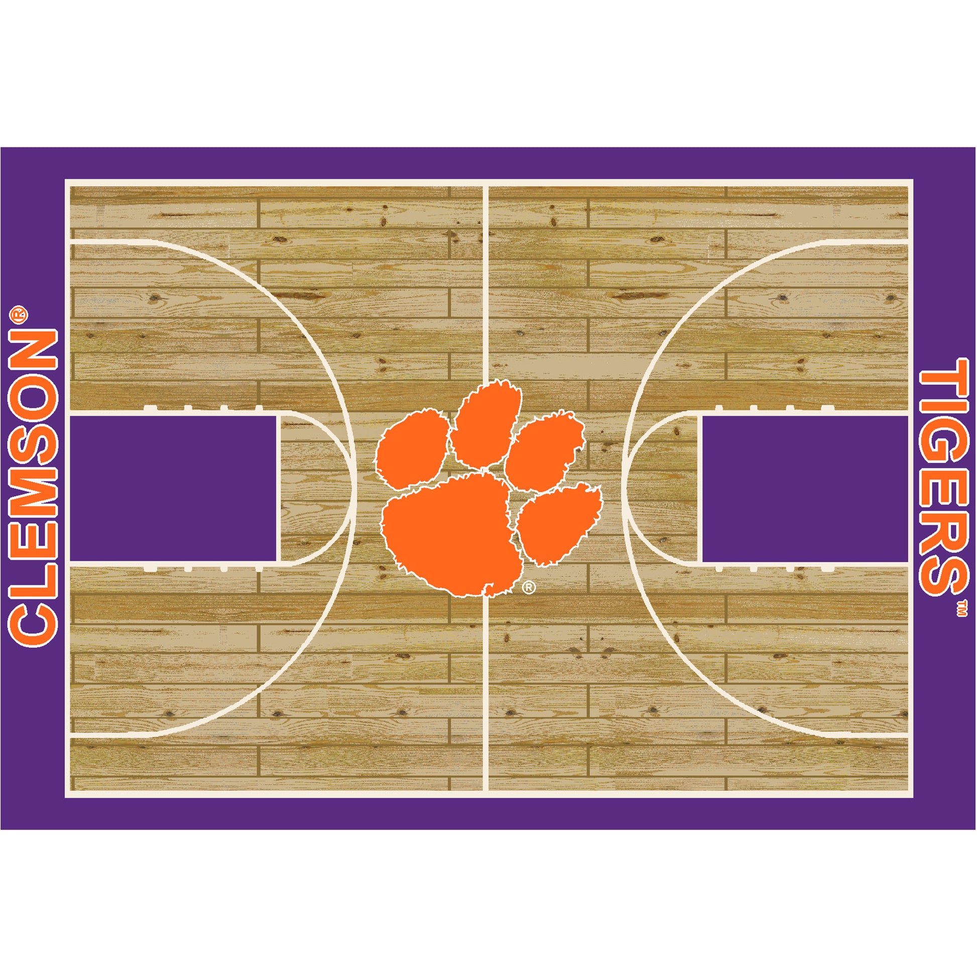 Clemson Tigers courtside style area rug