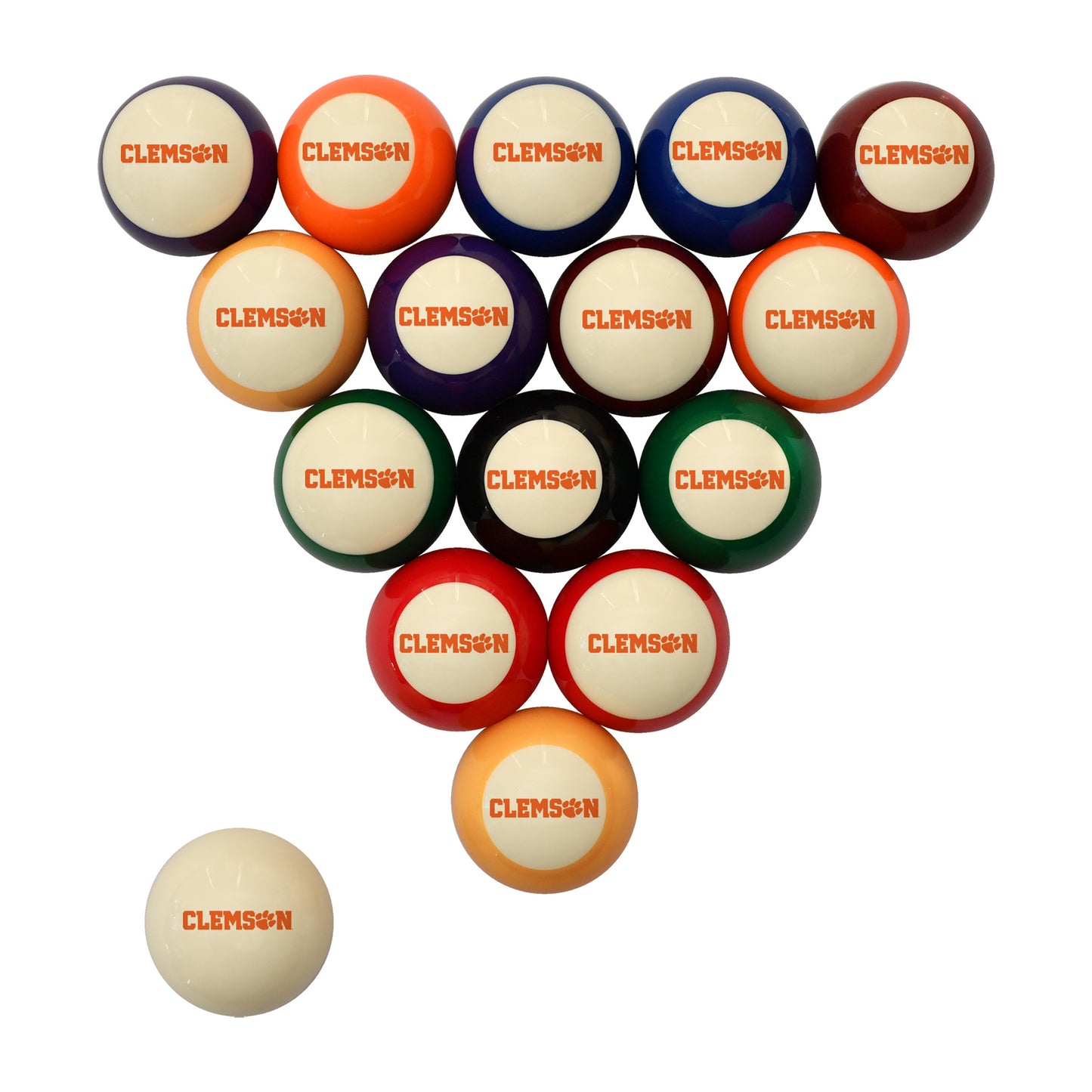 Clemson Tigers logo billiards balls