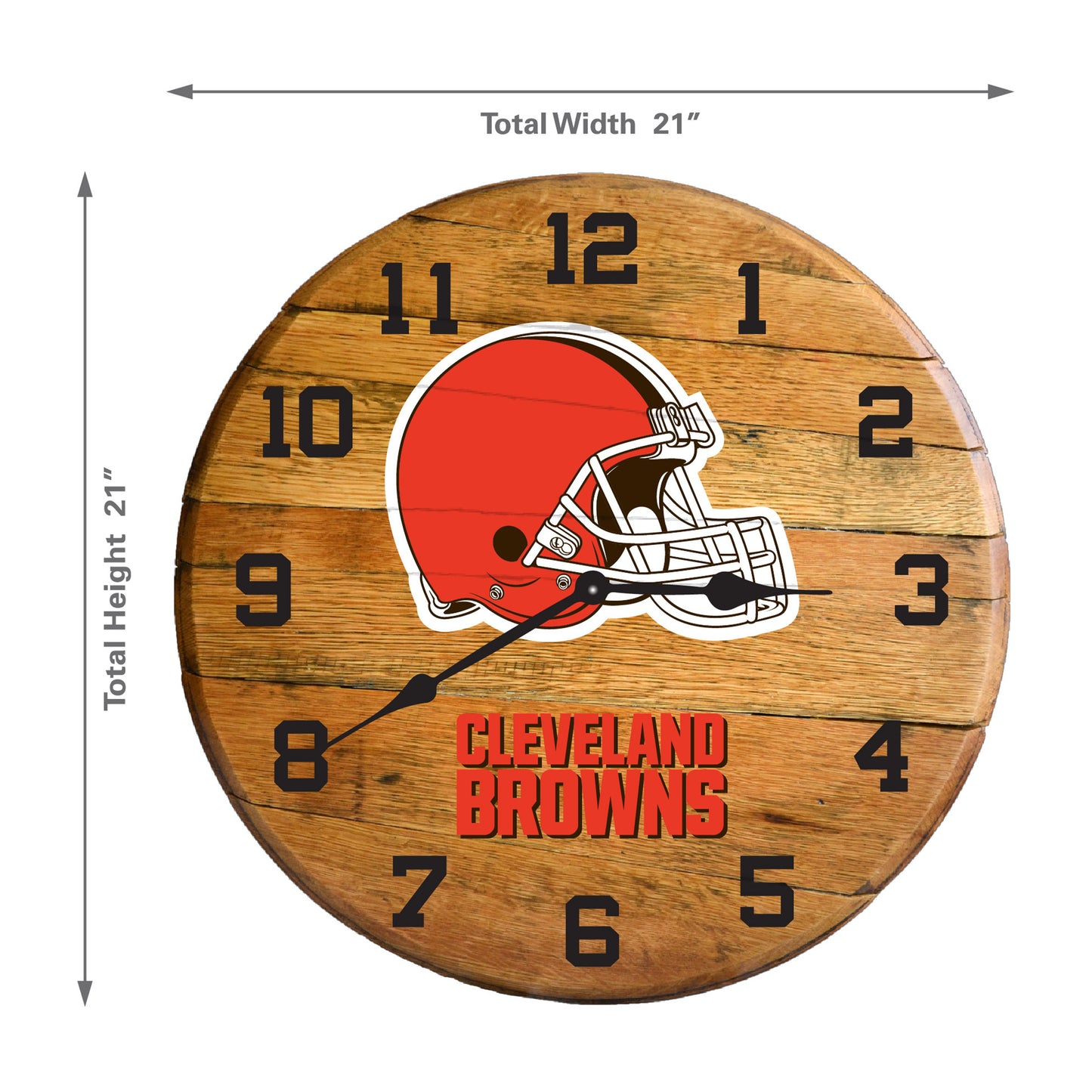 Cleveland Browns whiskey barrel wall clock dimensions