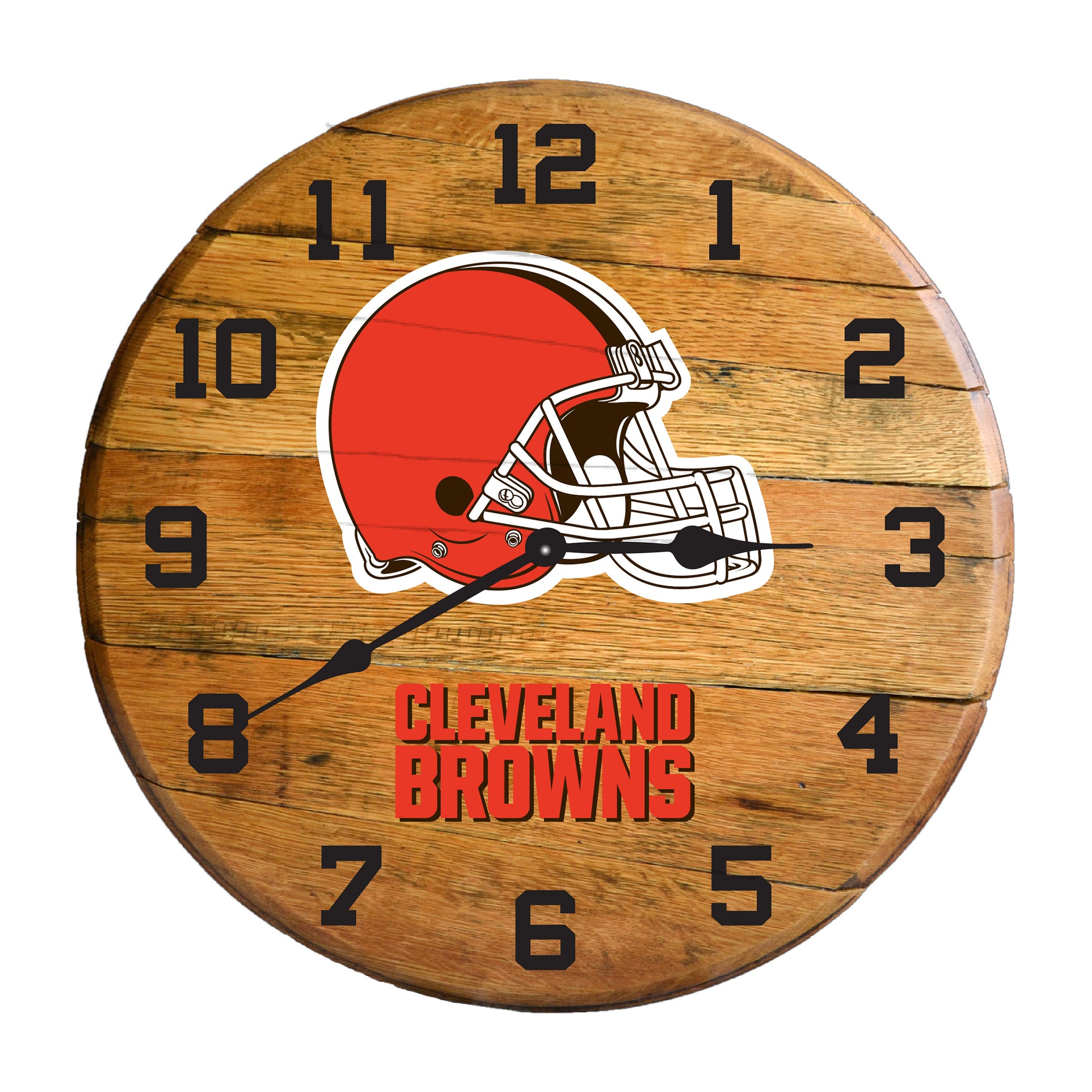 Cleveland Browns whiskey barrel wall clock