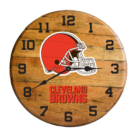 Cleveland Browns whiskey barrel wall clock