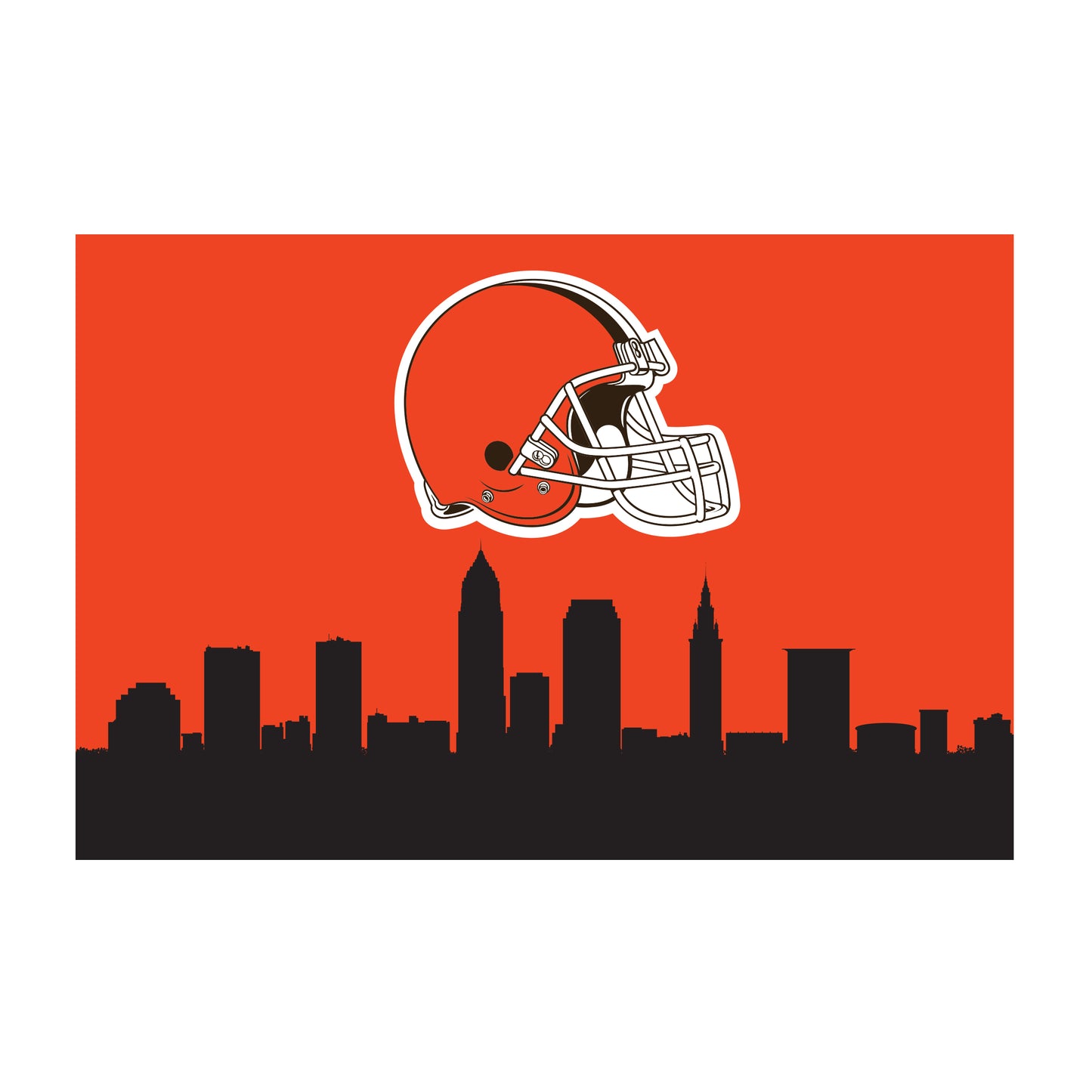 Cleveland Browns washable cityscape rug