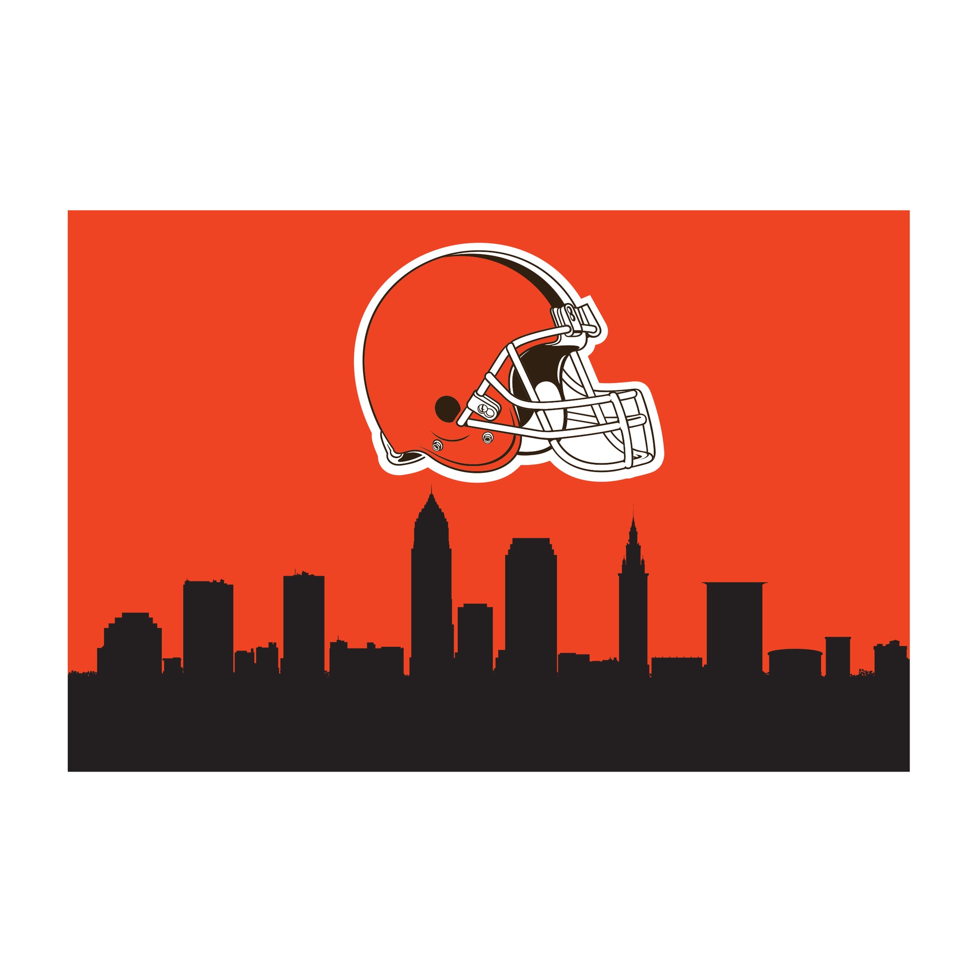 Cleveland Browns washable cityscape rug