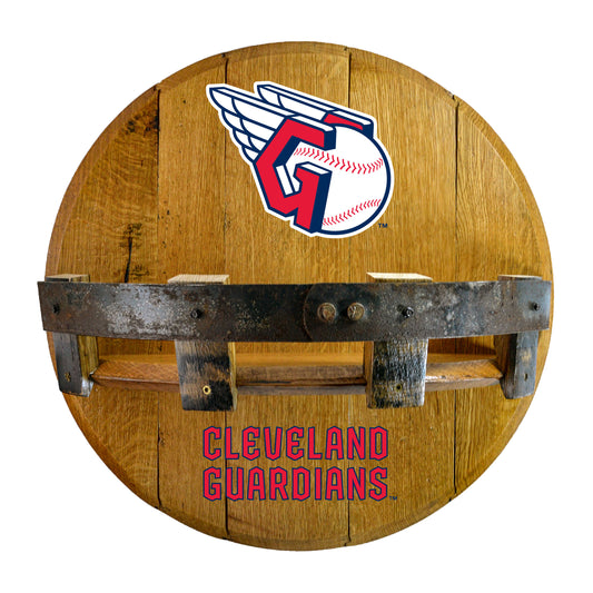 Cleveland Guardians whiskey barrel shelf