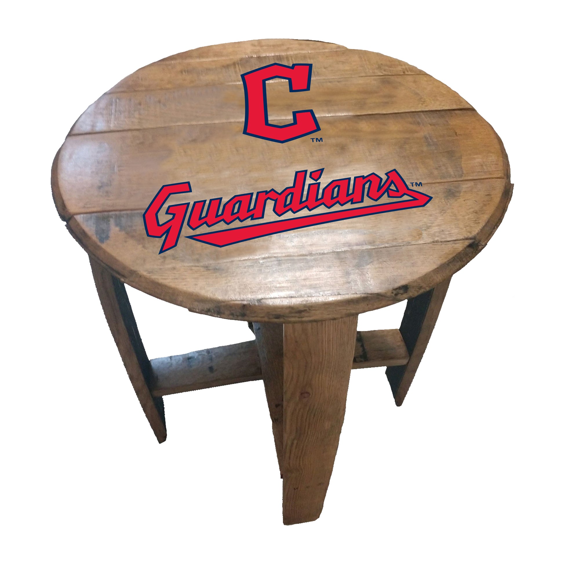 Cleveland Guardians whiskey barrel end table