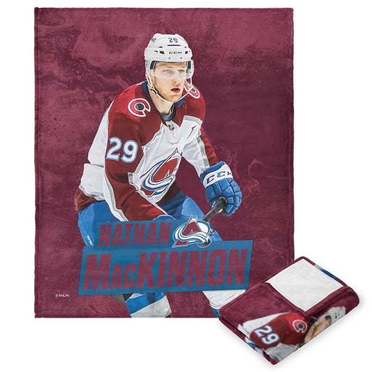 Colorado Avalanche Nathan MacKinnon silk touch throw blanket