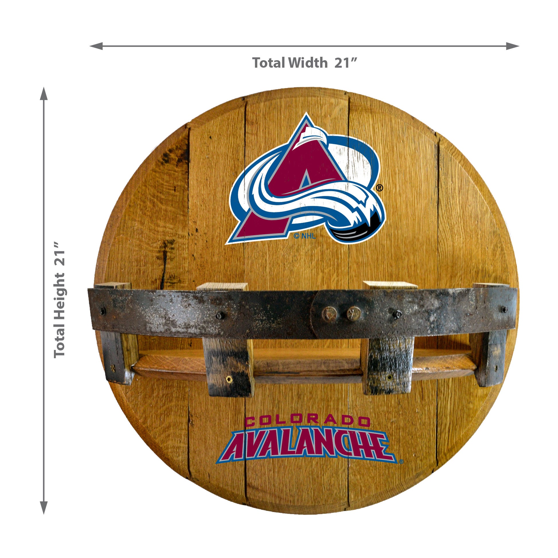 Colorado Avalanche whiskey barrel shelf dimensions