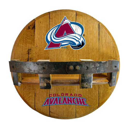 Colorado Avalanche whiskey barrel shelf