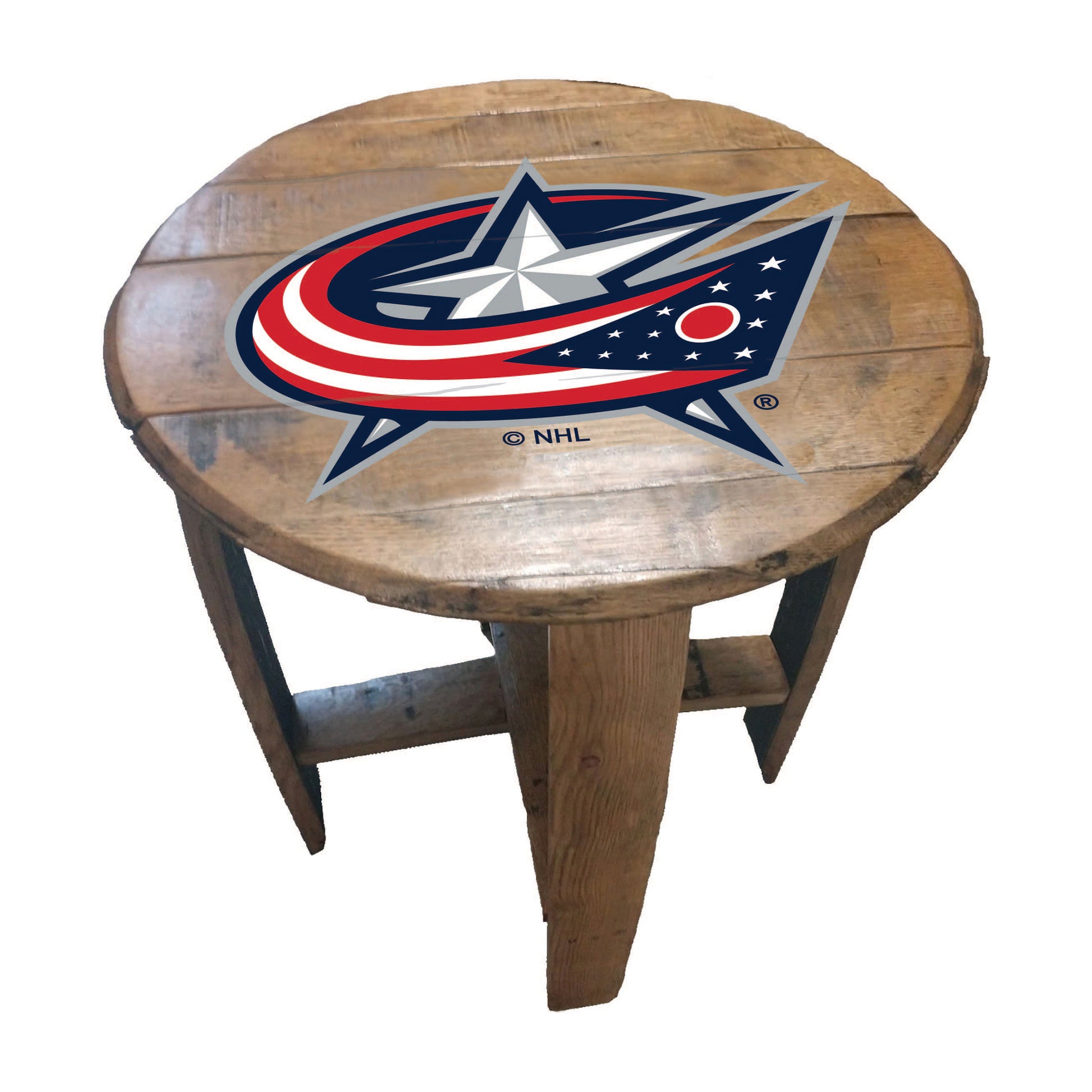 Columbus Blue Jackets whiskey barrel end table
