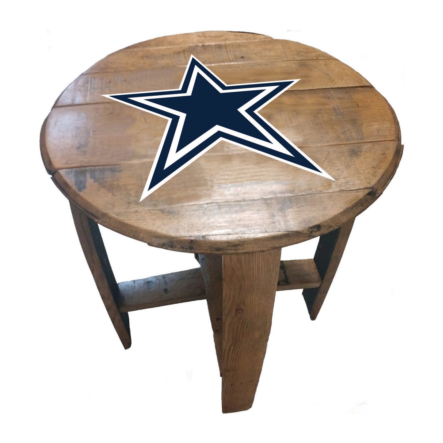Dallas Cowboys whiskey barrel end table