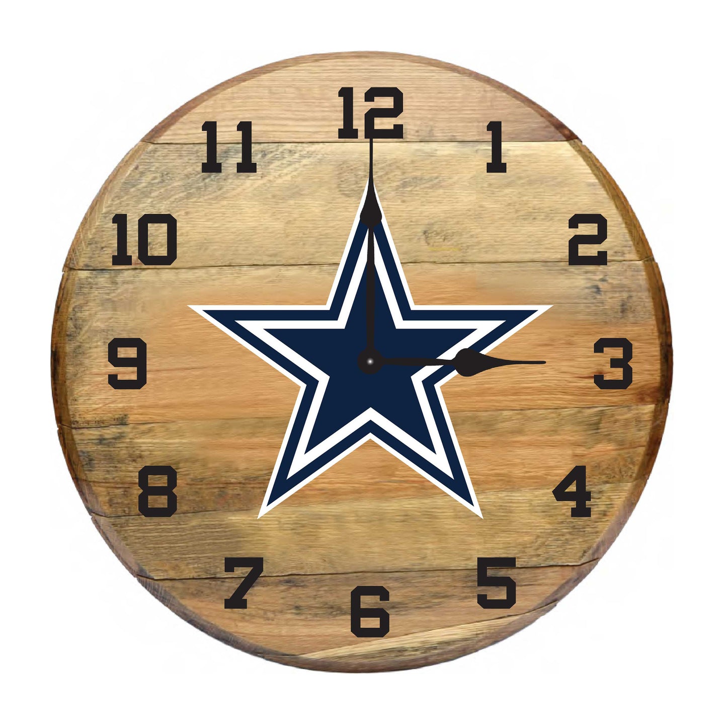 Dallas Cowboys whiskey barrel wall clock