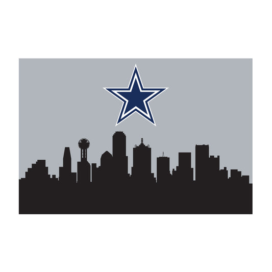 Dallas Cowboys washable cityscape rug