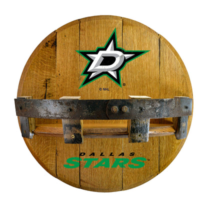 Dallas Stars whiskey barrel shelf