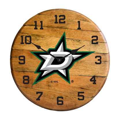 Dallas Stars whiskey barrel wall clock