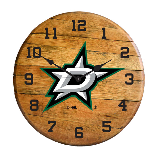 Dallas Stars whiskey barrel wall clock