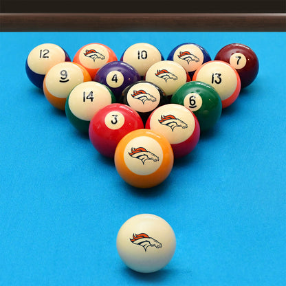 Denver Broncos logo pool ball set