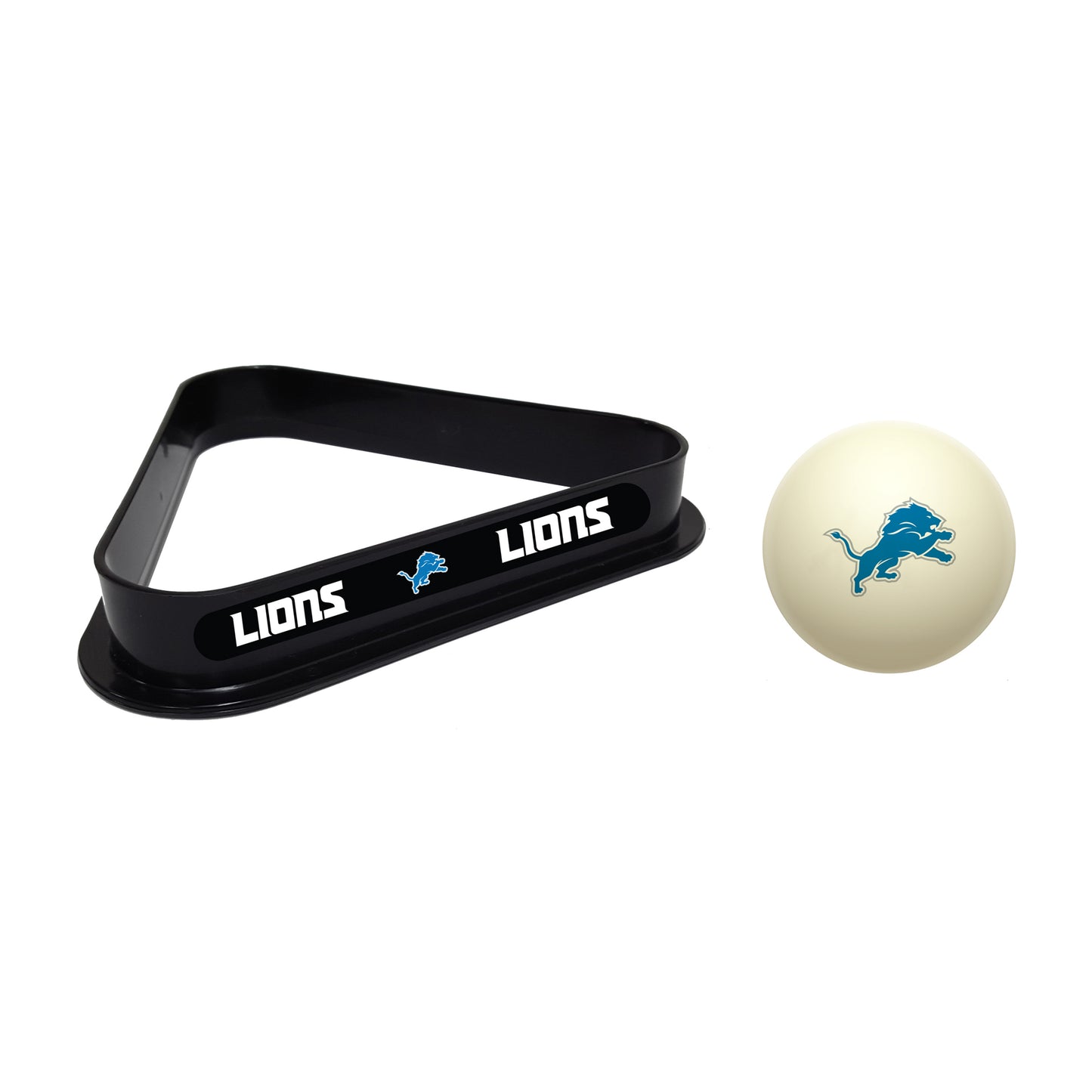 Detroit Lions cue ball and triangle