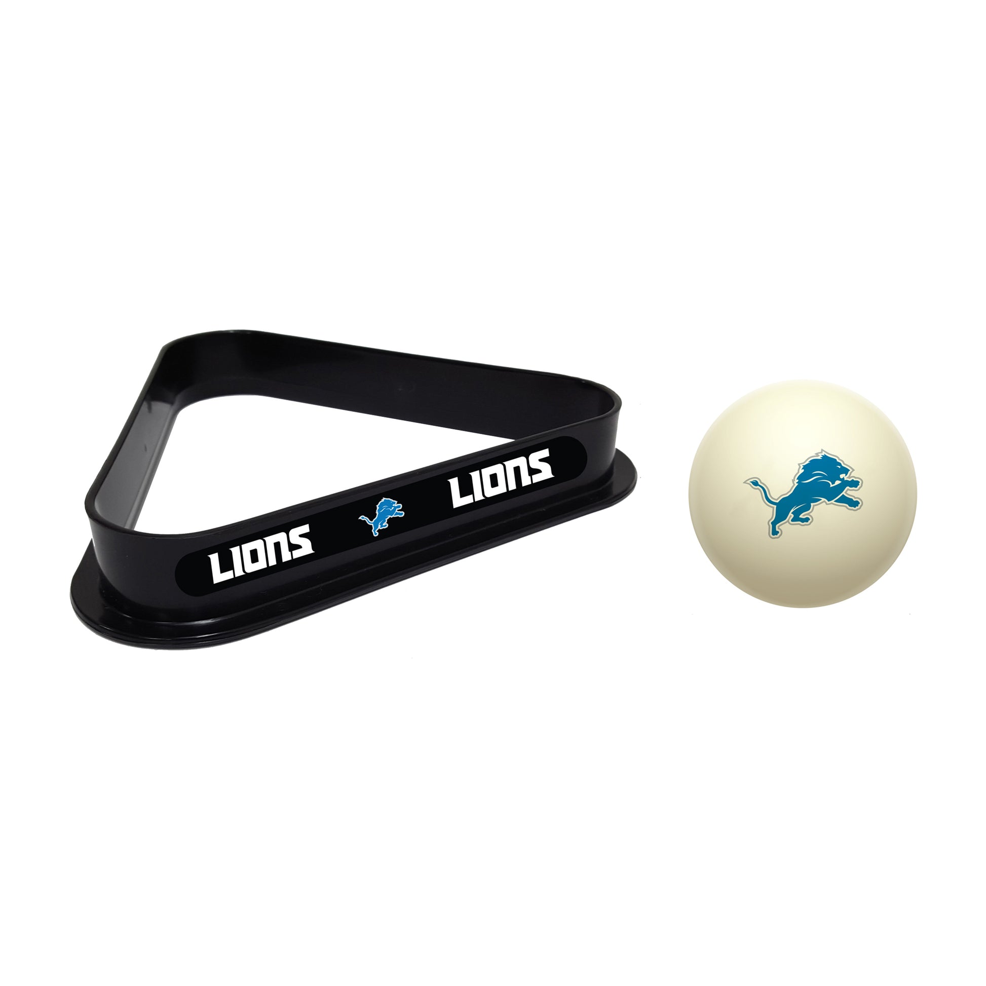 Detroit Lions cue ball and triangle