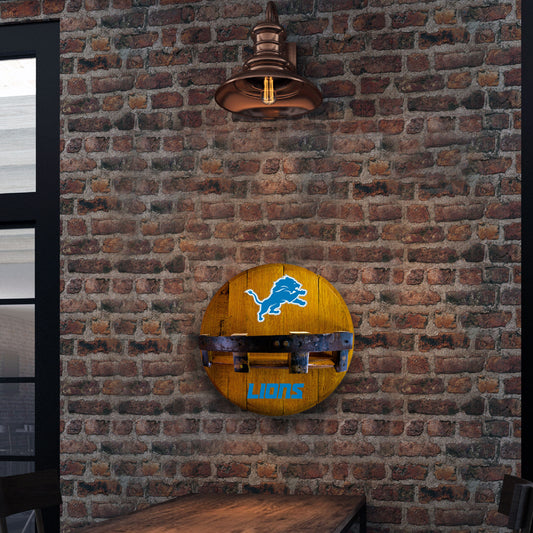 Detroit Lions whiskey barrel shelf lifestyle