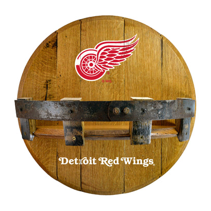 Detroit Red Wings whiskey barrel shelf