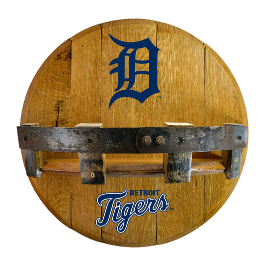 Detroit Tigers whiskey barrel shelf
