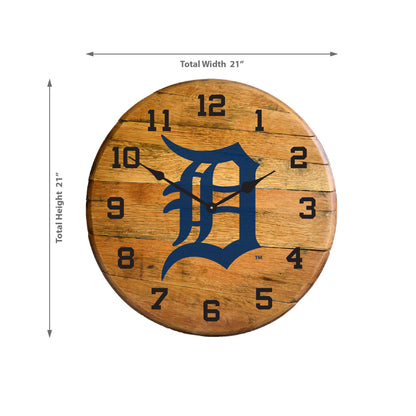 Detroit Tigers whiskey barrel wall clock dimensions