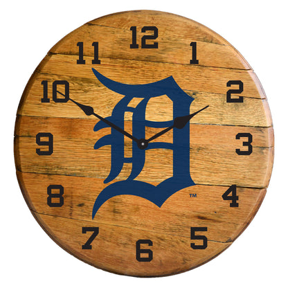 Detroit Tigers whiskey barrel wall clock