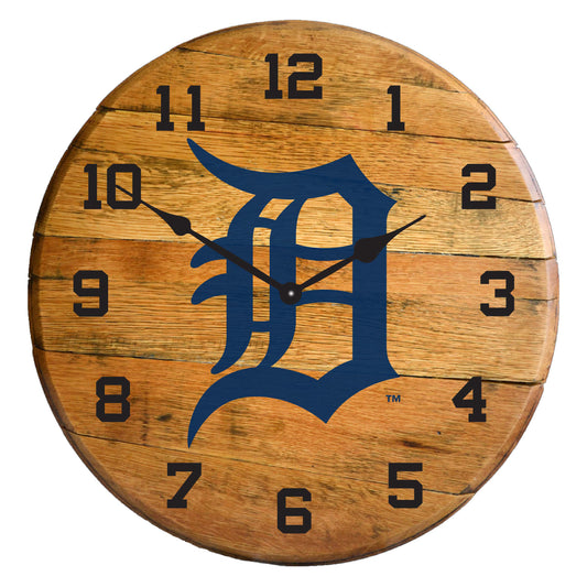 Detroit Tigers whiskey barrel wall clock