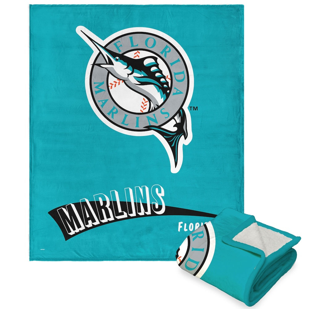 Florida Marlins throwback sherpa blanket