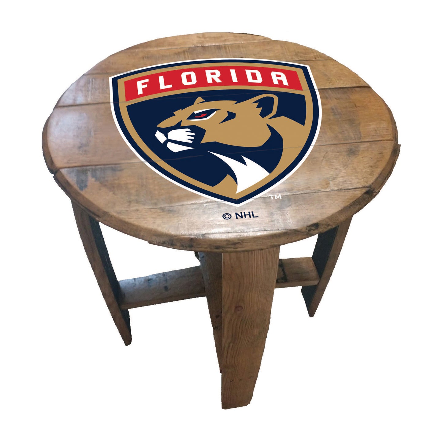 Florida Panthers whiskey barrel end table