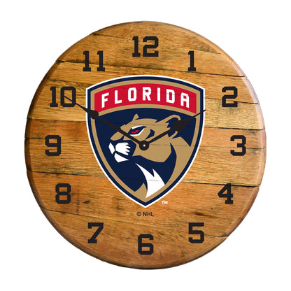Florida Panthers whiskey barrel wall clock