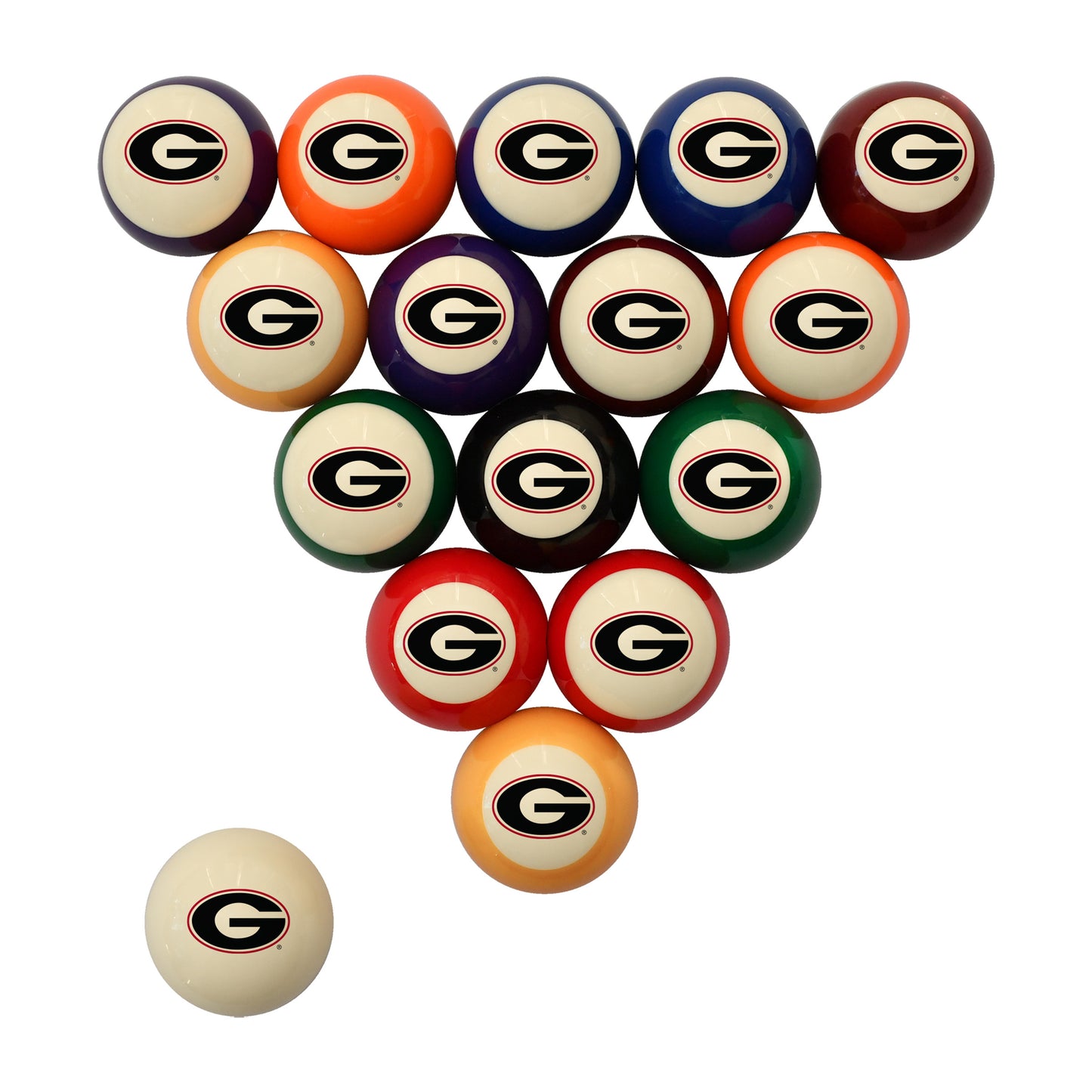 Georgia Bulldogs logo billiards balls