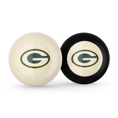 Green Bay Packers cue ball and 8 ball