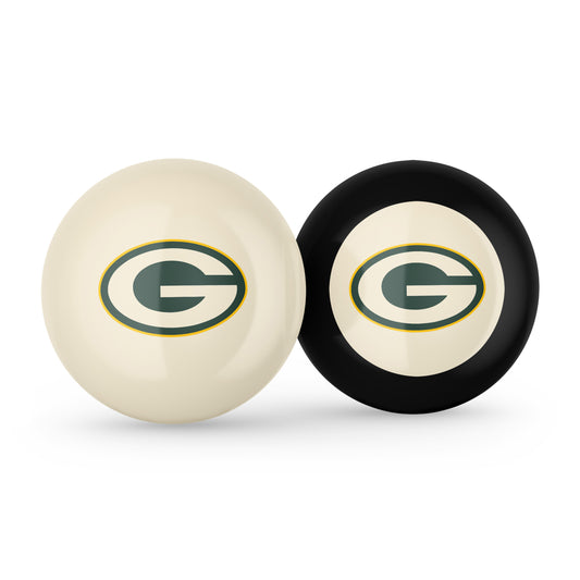 Green Bay Packers cue ball and 8 ball