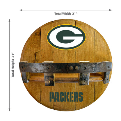 Green Bay Packers whiskey barrel shelf dimensions