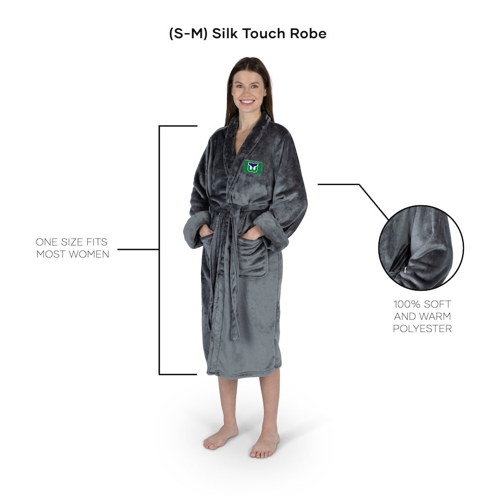 Hartford Whalers silk touch charcoal women bathrobe